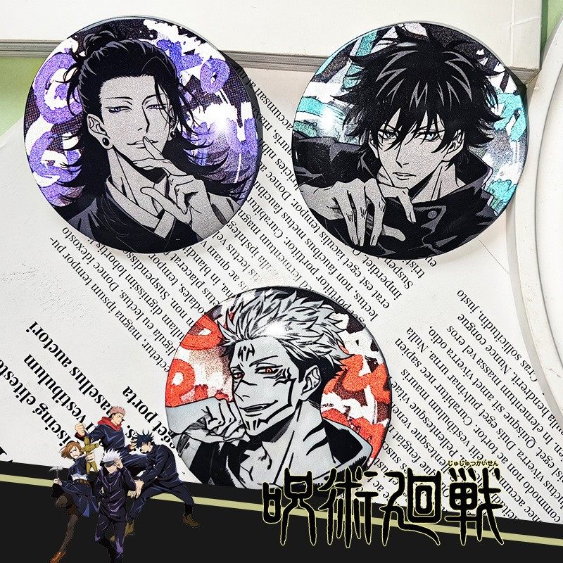 严选咒术回战盲盒吧唧五条悟同人周边官谷谷子二次元徽章双闪胸章