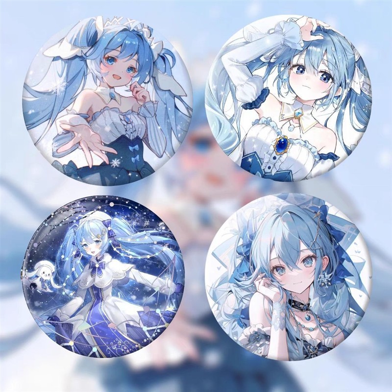 新款自制初音同人周边雪初音徽章动漫徽章/立牌