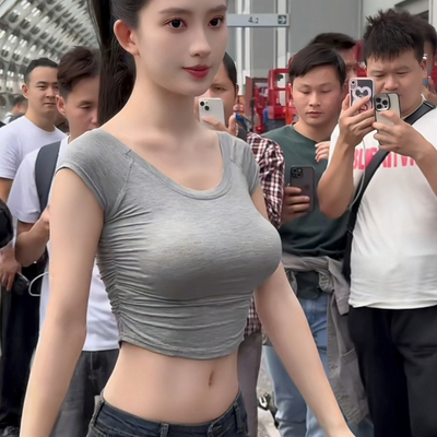纯欲性感短袖T恤女夏季修身显瘦