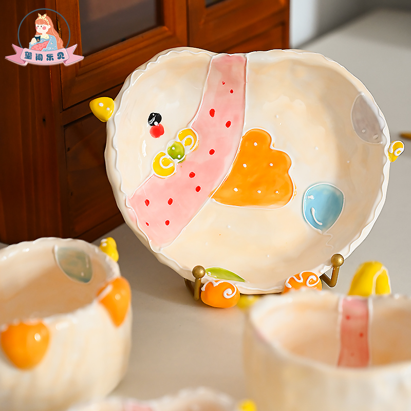 玺闻乐见陶瓷可爱动物饭碗餐具