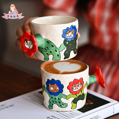 玺闻乐见陶瓷咖啡杯创意猫咪杯