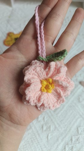 手工钩织洋牡丹挂件diy毛线材料包汽车饰包挂钥匙扣送人创意礼物