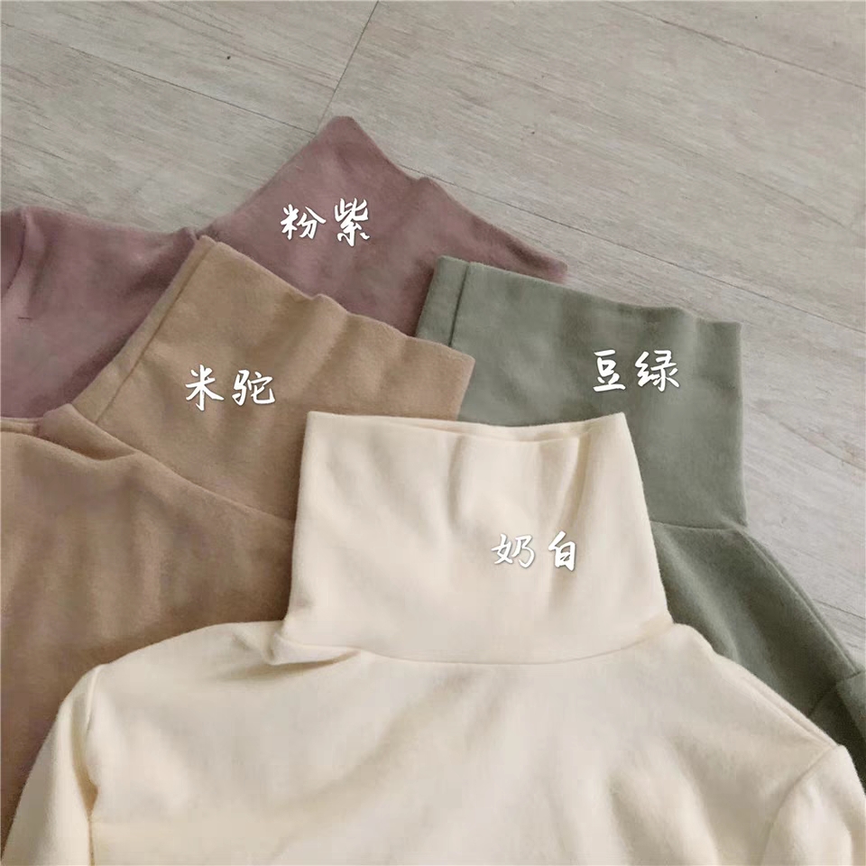 厚款磨毛紧身高领长袖