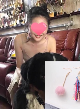 流苏粉色减龄耳坠晚晚同款