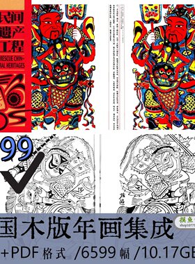 中国木版年画集电子版/传统门神版画民俗民间艺术版刻设计素材