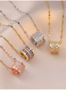 达令 玫瑰金小蛮腰项链 女士高级感轻奢钛钢锁骨链 女孩生日礼物