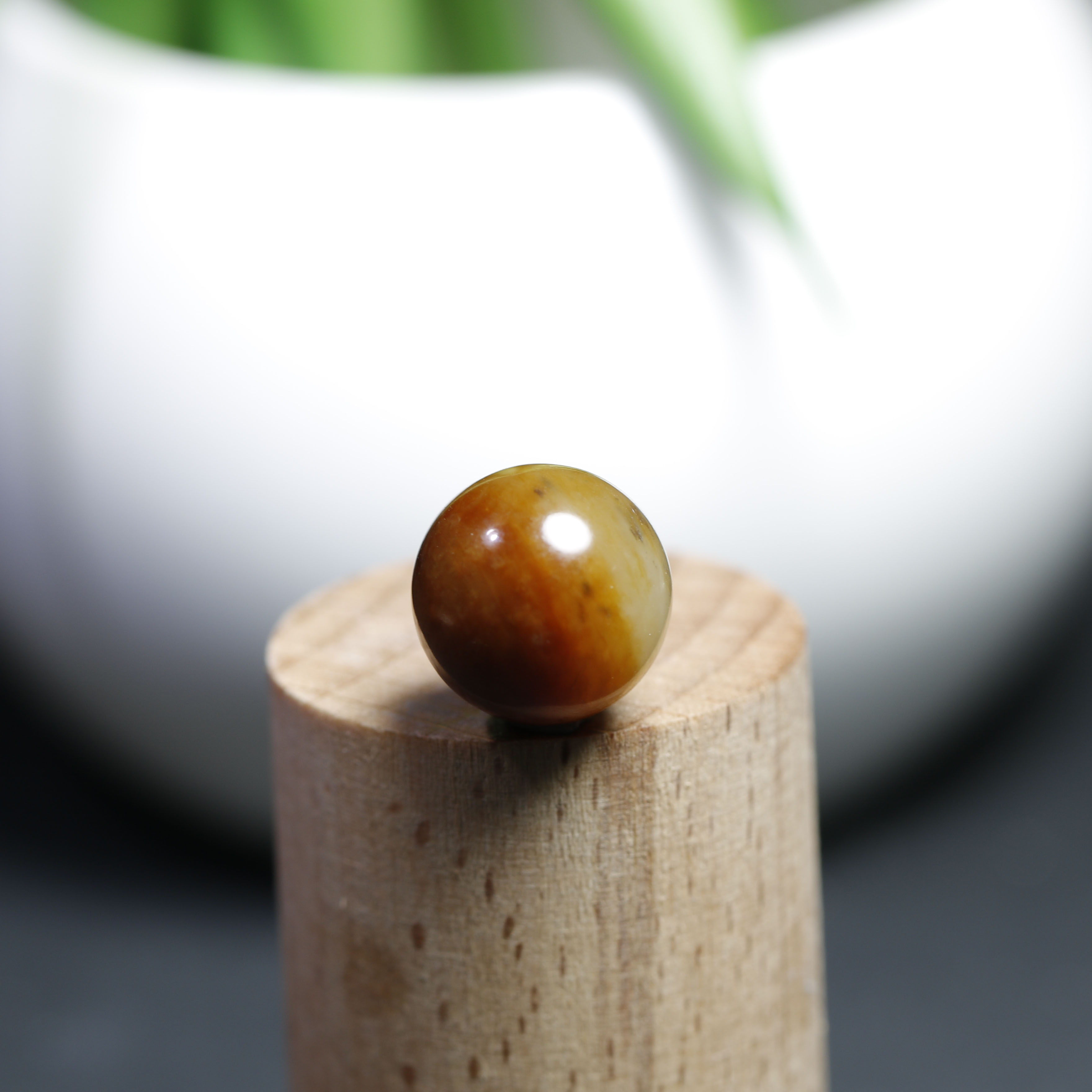 珠玉珍藏和田玉籽料红沁圆珠单珠