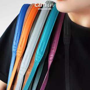 cam in意大利真皮手工相机背带通用牛皮可调节相机肩带斜挎带挂脖