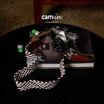 cam-in相机背带编织可调斜挎单反挂绳微单复古文艺挂脖数码肩带