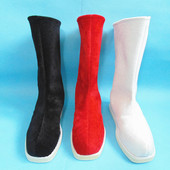 靴子汉服鞋 男士 汉服圆口布鞋 古装 高筒翘头履绣花鞋 老北京古风靴子