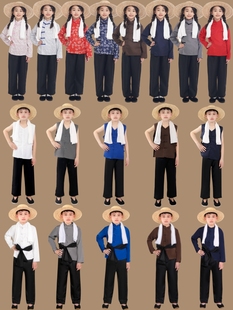 儿童成人民国时期农民村姑老百姓劳动运动会草编帽旧时期演出服装