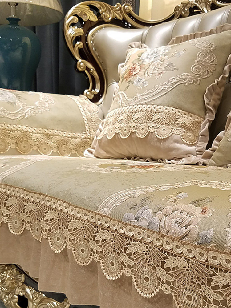 欧式风格的沙发垫，所有季节斯堪的纳维亚豪华123组合皮革沙发套