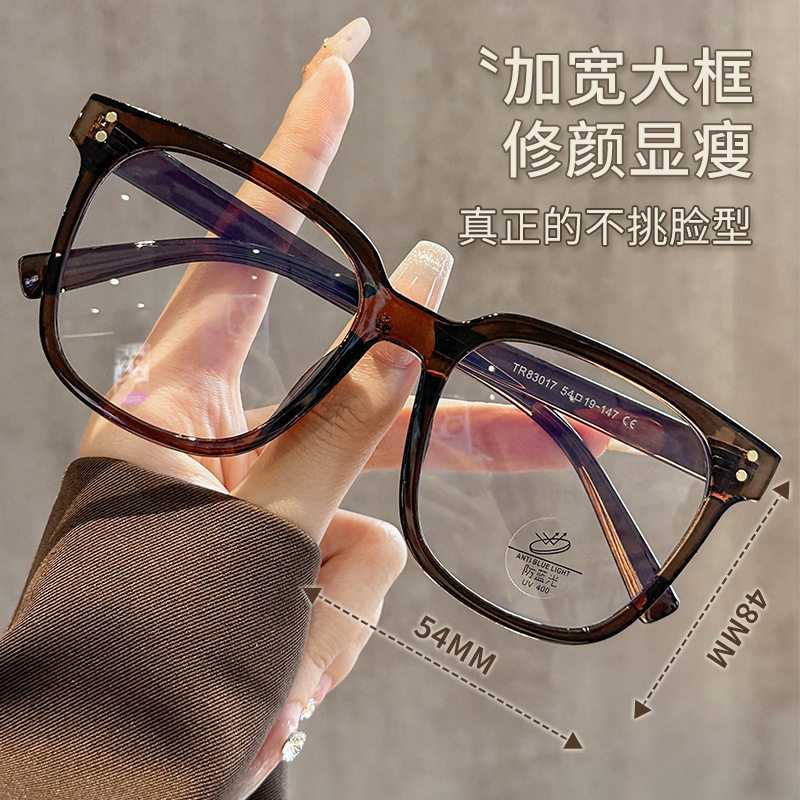 眼镜框大脸专用女镜框显脸小韩版大框眼镜高级感方圆脸tr近视镜架