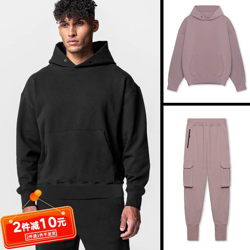 运动卫衣长裤男大码宽松健身套装