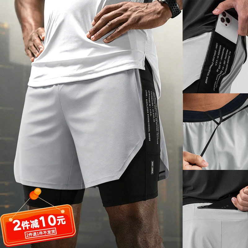 asrv运动短裤男士夏季锦纶速干高弹力美式跑步健身训练五分裤子潮