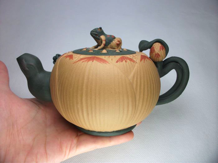 超低价紫砂壶 蒋蓉280cc荷塘月色 莲子青蛙壶 田鸡壶 荷花壶 包邮