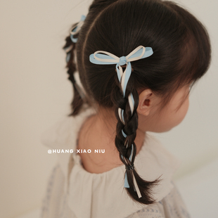 韩国儿童清新中国风流苏发圈女童缎带蝴蝶结发绳小女孩古风发饰