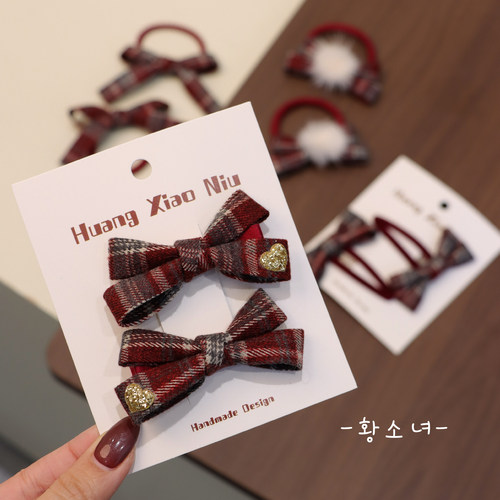 韩版学院风甜美蝴蝶结刘海夹