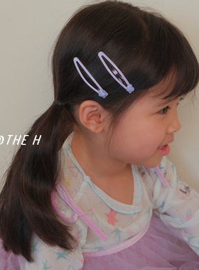 THE H 甜美风椭圆发夹女童紫色发饰可爱少女头饰碎发刘海夹