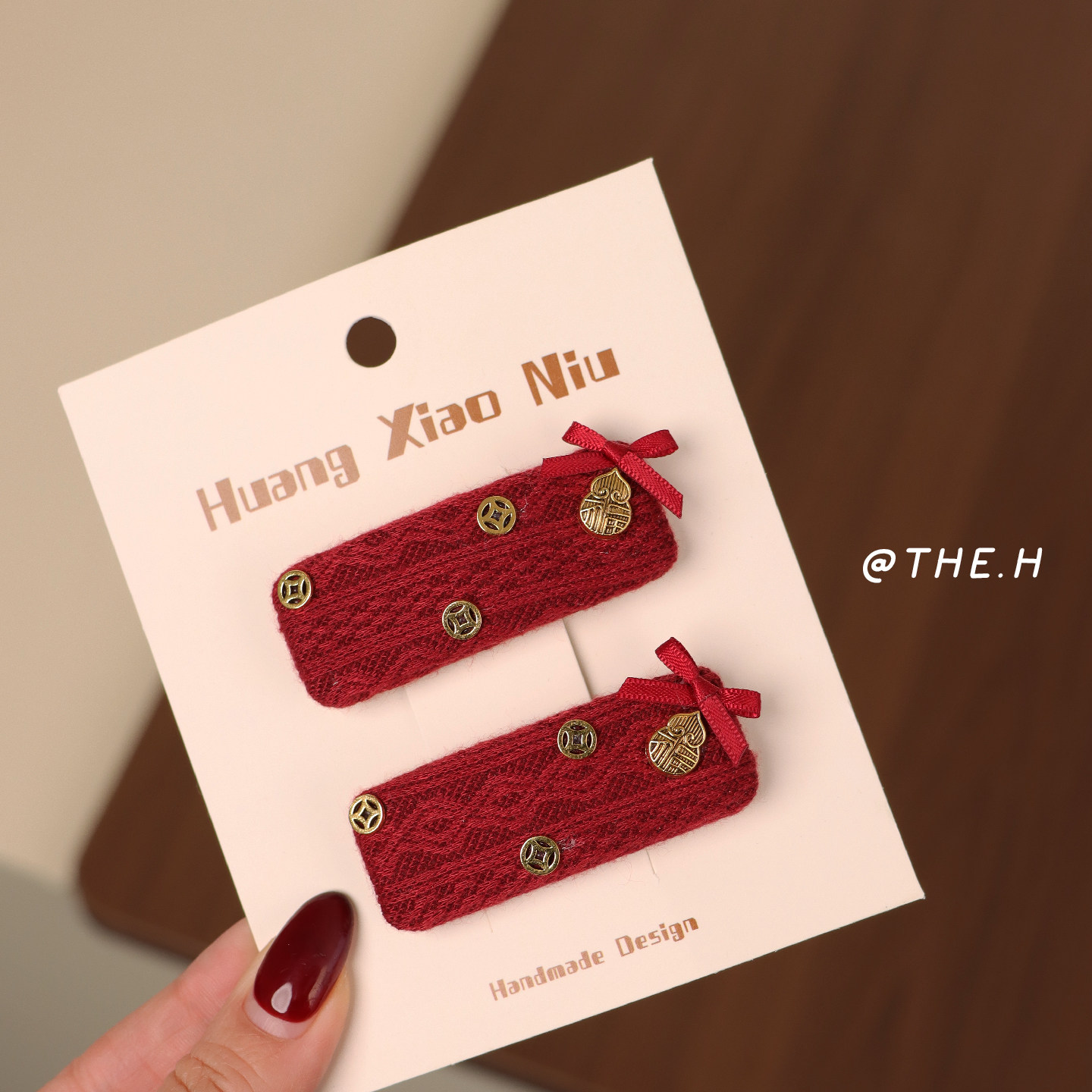 The H红色新年发夹女童氛围感过年头饰高档儿童侧边夹碎发卡子,童装/婴儿装/亲子装,发饰,淘宝优惠券,粉丝福利购,淘宝优惠卷