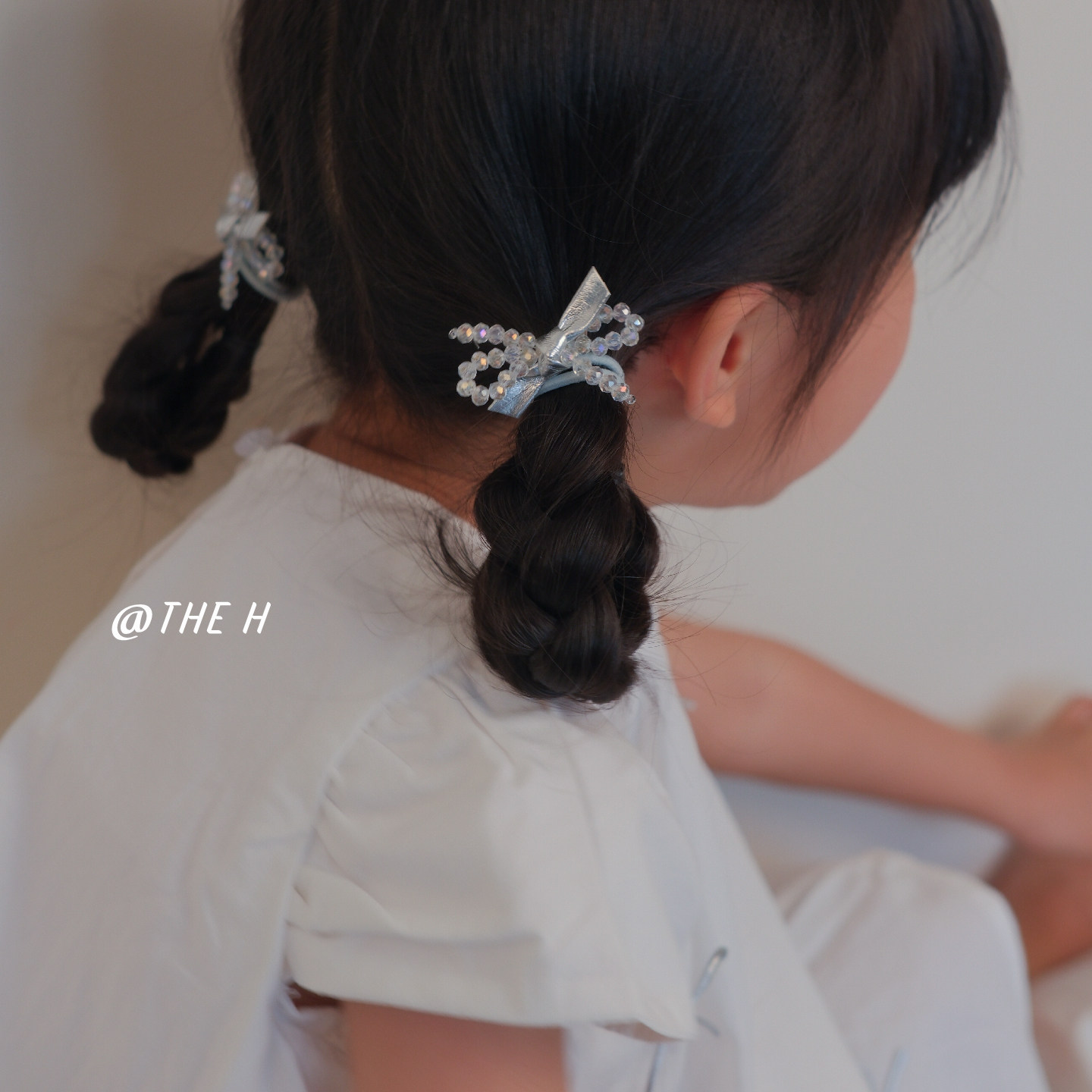 THE H儿童闪闪蝴蝶结发绳女童公主头饰高级感弹力发饰