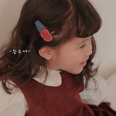 The H秋冬可爱水果发夹女童蓝红撞色甜美高级感发饰儿童侧边夹