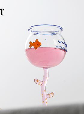 原创高脚杯女生微醺酒杯高颜值礼物玻璃杯高脚杯红酒杯可爱咖啡杯