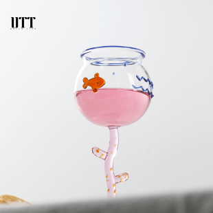 原创高脚杯女生微醺酒杯高颜值礼物玻璃杯高脚杯红酒杯可爱咖啡杯