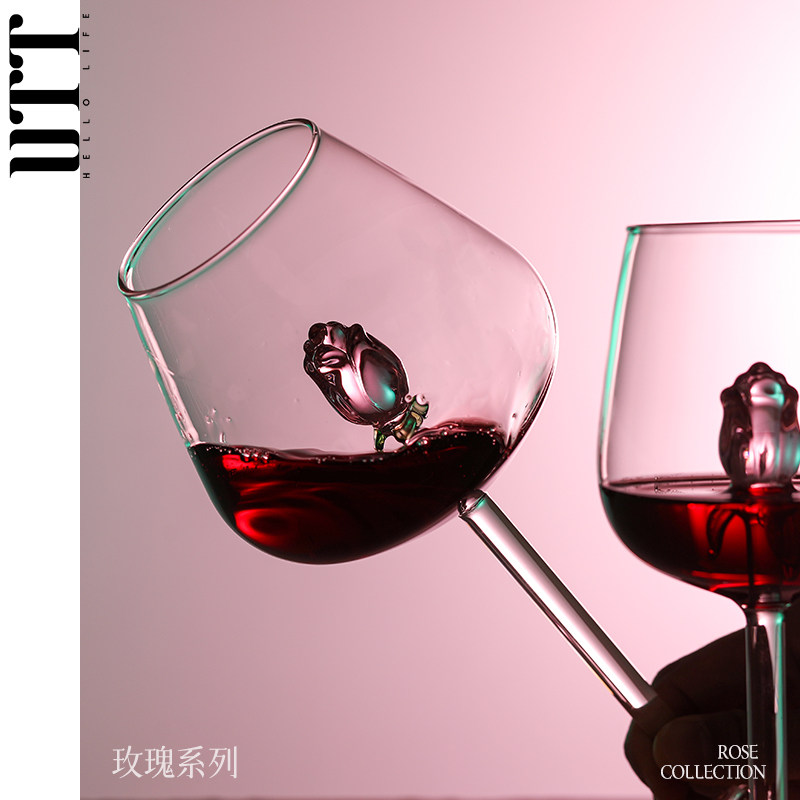 红酒杯轻奢高级感家用玻璃高脚杯勃艮第高颜值女生微醺葡萄酒杯子