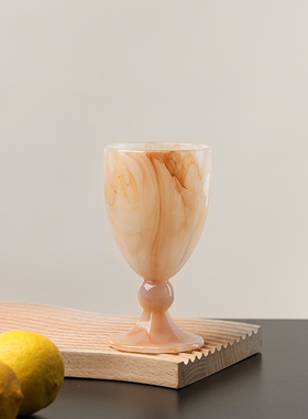 中古高脚杯玉石玻璃杯红酒杯香槟杯复古鸡尾酒杯子微醺酒杯礼物