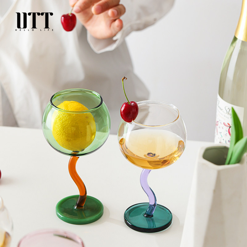 【泡泡杯】高颜值红白葡萄酒高脚杯高级感生日礼物玻璃甜酒杯对杯