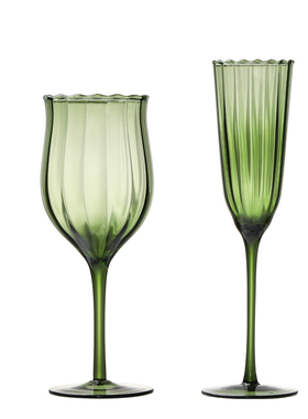 中古红酒高脚杯子高颜值复古香槟杯家用白葡萄酒杯起气泡酒杯礼物