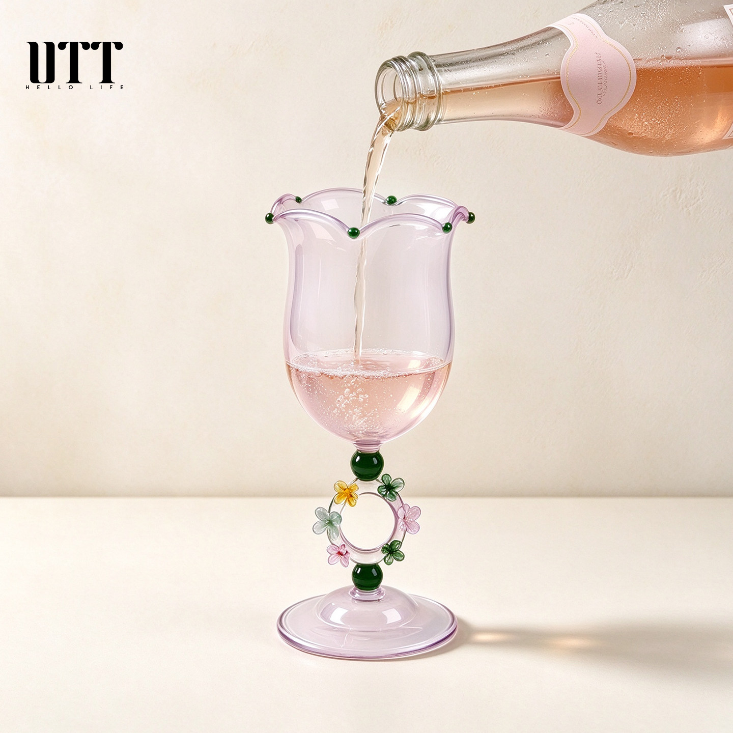 花漾高脚杯高颜值玻璃酒杯家用高级红酒杯葡萄酒杯设计感香槟杯