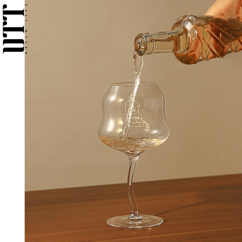 【汪汪】红酒高脚杯子高颜值可爱果酒杯香槟甜酒家用葡萄酒杯礼物