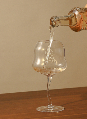 【汪汪】红酒高脚杯子高颜值可爱果酒杯香槟甜酒家用葡萄酒杯礼物