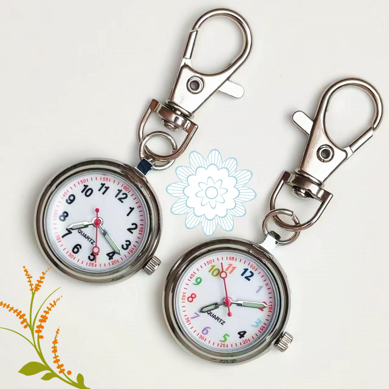 小巧钥匙扣护士表夜光简约复古口袋挂表石英怀表男女学生考试表