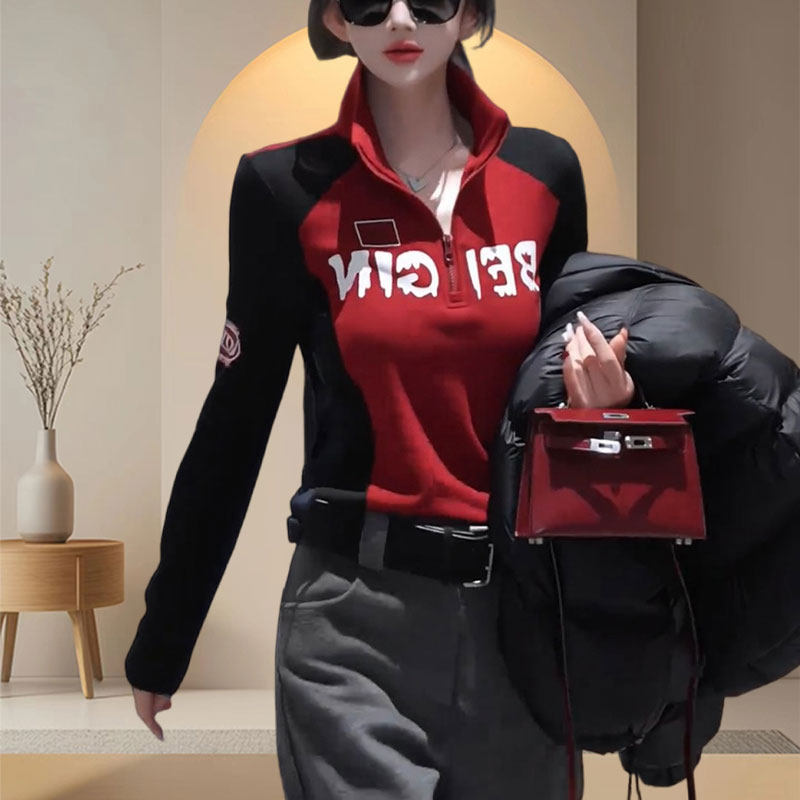韩版时尚高领打底衫女春季2025新款修身显瘦T恤洋气小衫减龄上衣