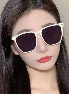 新款腮红眼镜 网红渐变色茶色墨镜 黑框偏光太阳镜