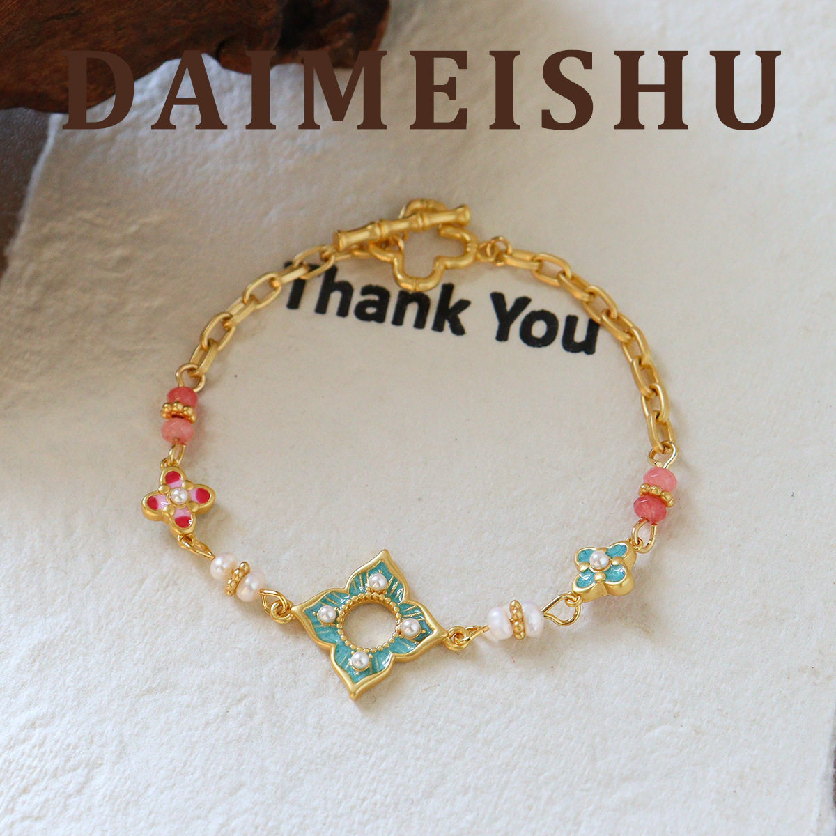 新中式时尚精致彩色滴油珐琅四叶草手链轻奢感气质百搭手饰女,饰品/流行首饰/时尚饰品新,手链,淘宝优惠券,粉丝福利购,淘宝优惠卷