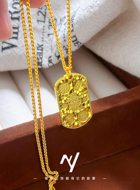 轻奢高保色CNC碎碎冰财神爷项链