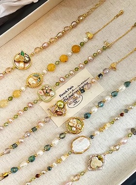 滴油淡水珍珠花朵手链高级感轻奢闺蜜送礼百搭手串女生日礼物