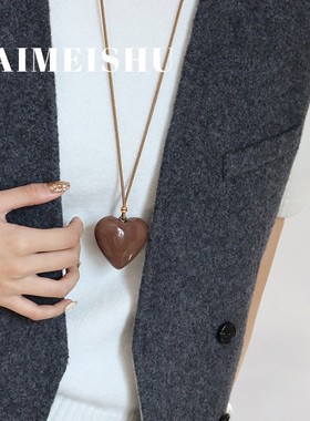 大码微胖时尚滴油爱心吊坠项链