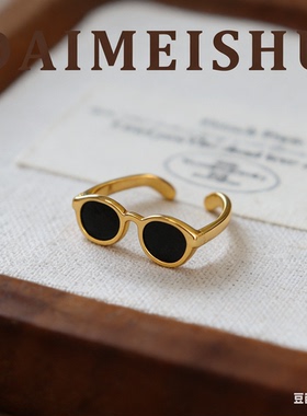 韩版炫酷黄铜镀金开口食指戒