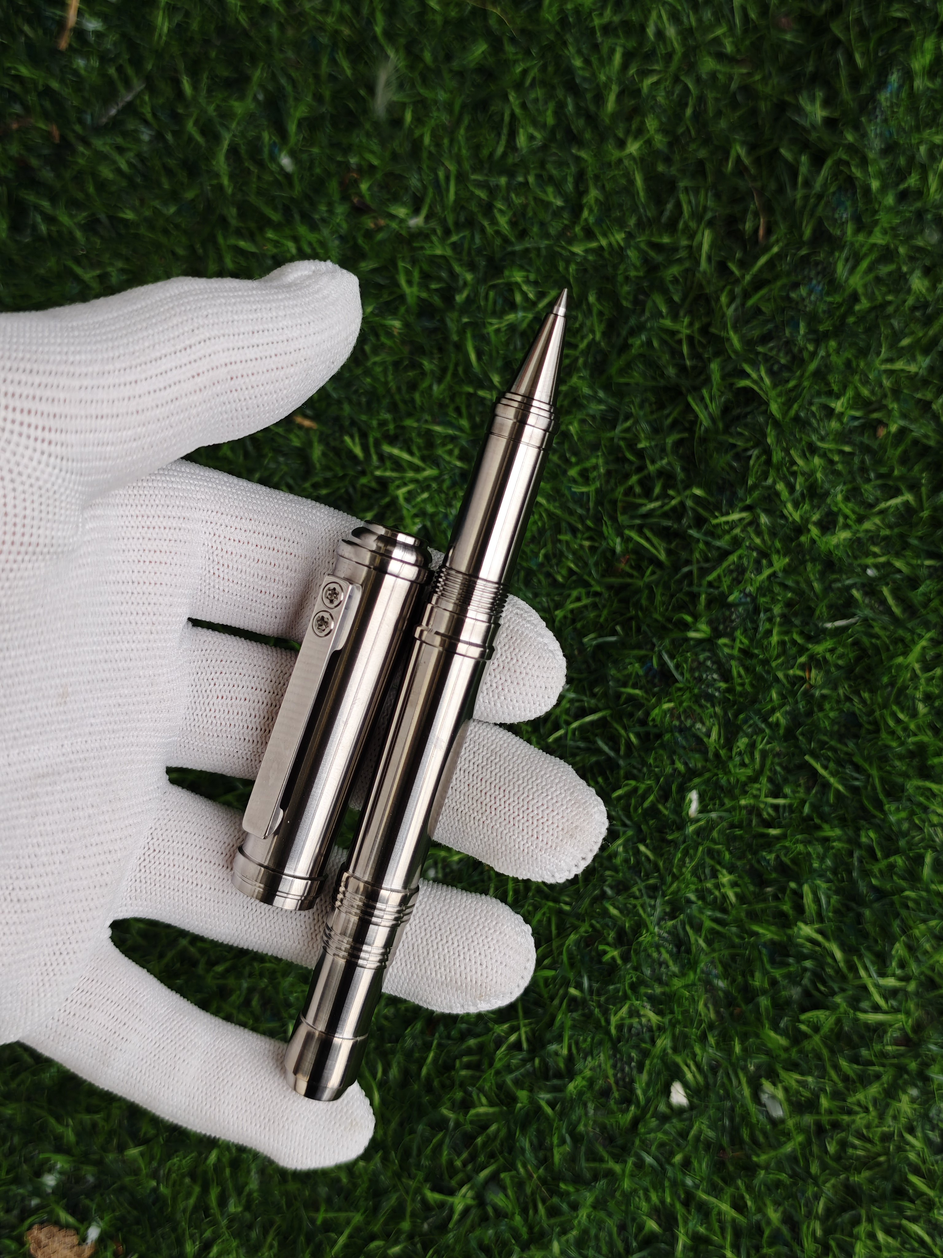 钛合金tc4签字笔刚笔自制酷笔6号尖普通笔芯金钻007大容量笔芯