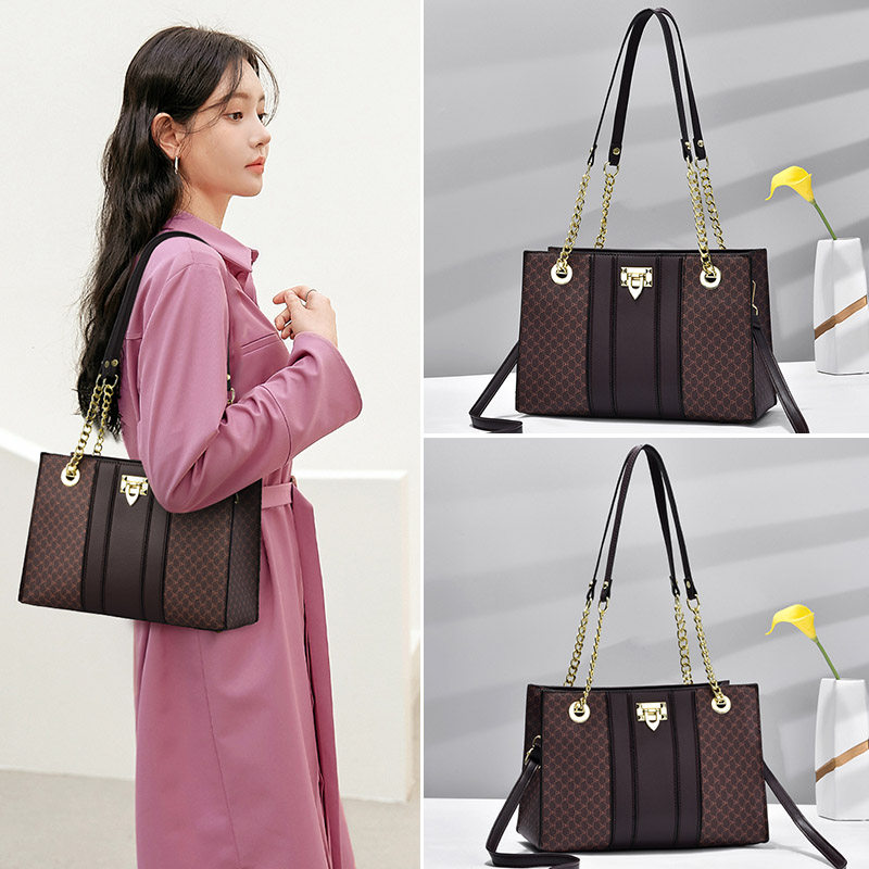 大容量链条包包女高级感2025新款潮老花单肩腋下包小众百搭斜挎包