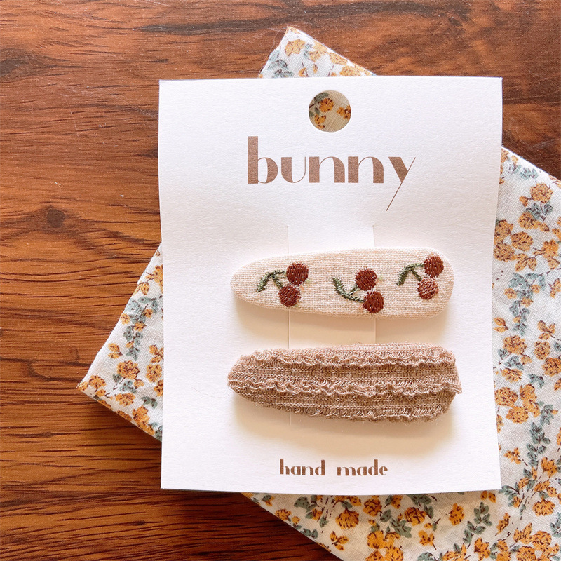 日韩小清新刺绣碎花发夹