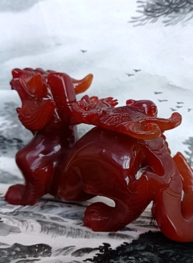 蝙蝠貔貅办公室桌真玉招财镇宅