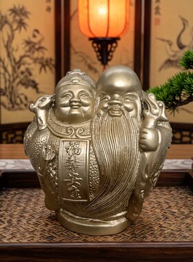 中式铜质福禄寿客厅招财摆件