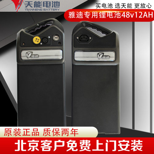 雅迪专用天能48v12a电瓶锂电池