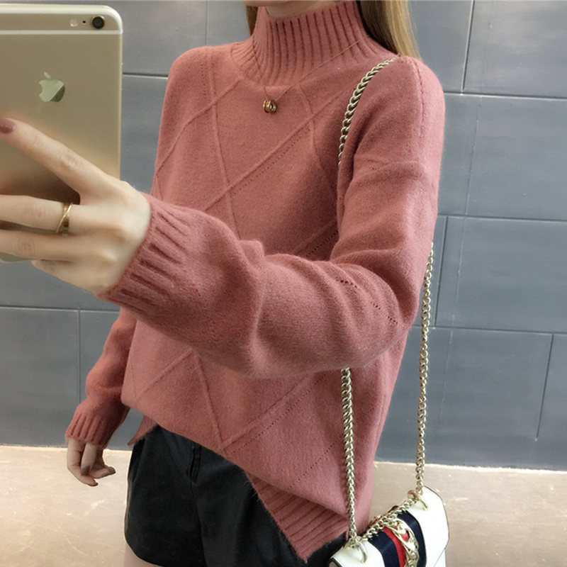 2018ÇﶬпîÕëÖ¯ÉÀëÒÂÅ®×°º«°æ¿íËÉ´¿É«°ë¸ßÁì´òµ×ÉÀÌ×Í·ÉÏÒ³±